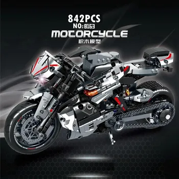 ostatní stavebnice Technická stavebnice motorky pro děti a dospělé | styl lego - šedá