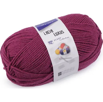 Příze Pletací příze Lada Luxus 100 g, barva 4 (54795) vínová fuchsie