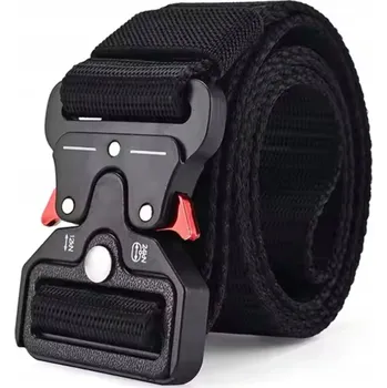 Opasek Pásek ke kalhotám TAKTICKÝ, UNIVERZÁLNÍ, délka 125 cm, černý, vojenský styl