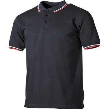 Pánská móda MFH Polokošile s proužky, černá Velikost: XXXL