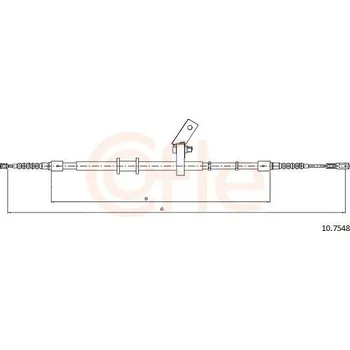 Brzdový systém Tažné lanko, parkovací brzda COFLE 10.7548