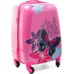 Růžový dětský kufr pro dívky "Butterfly" - vel. S
