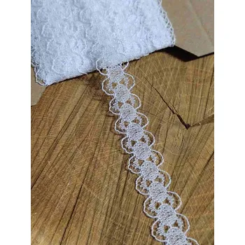Krajka Silonová krajka / vsadka šíře 14 mm barva bílá