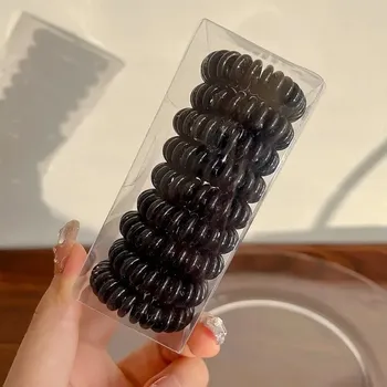 Elastické barevné gumičky do vlasů pro dívky | dívčí doplňky 9 ks - černý