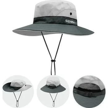 Klobouk Stylový dámský letní klobouk na pláž | Ochrana hlavy před sluncem - šedá