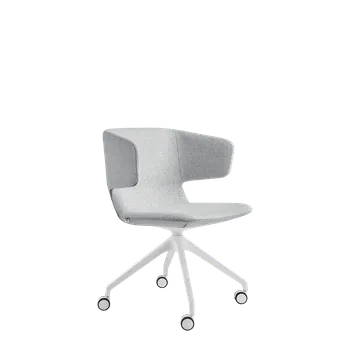 Jídelní židle Otočné křeslo FLEXI P FP,F95-WH, designový bílý nylonový kříž s kolečky