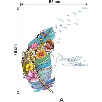 Samolepící dekorace Dekorace na zeď | nálepka na zeď, styl pírko - A