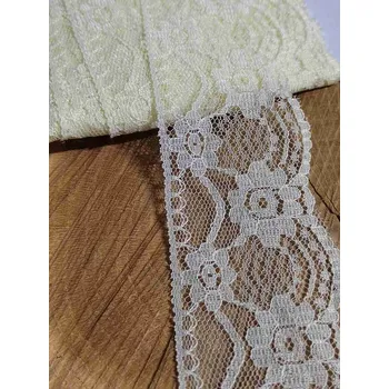 Krajka Silonová krajka šíře 45 mm barva žlutá světlá