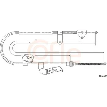 Brzdový systém Tažné lanko, parkovací brzda COFLE 10.4511