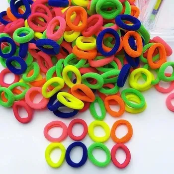 Elastické barevné gumičky pro děti | vlasové doplňky 100 ks - Jasná barva