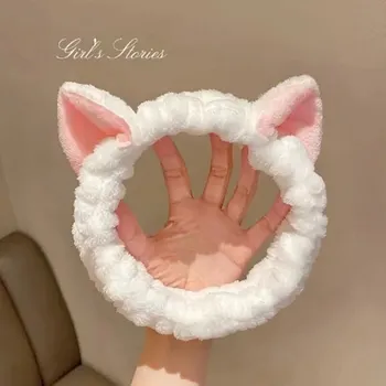 Čelenka Plyšová čelenka dámská s kočičími oušky | party doplňky - BÍLÝ