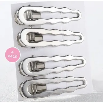 Sponky do vlasů s kovovým designem | klipy na vlasy 4 ks - široká vlna