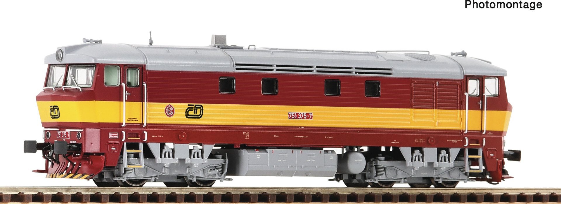 ROCO 7380007 TT Dieselová lokomotiva 751.375 Bardotka, ČD, Ep.V