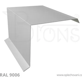 Střešní lemovaní Závětrná lišta horní rš 330 stříbrná