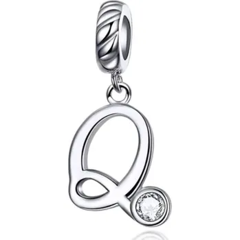 Přívěsek Stříbrný přívěsek korálek na náramek - písmeno Q