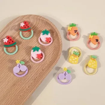 Hravé gumičky do vlasů pro děti | vlasové doplňky 10 ks - Fialová třešeň