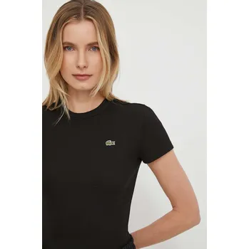Dámské oblečení Bavlněné tričko Lacoste TF5538 černá 99X, vel. 36