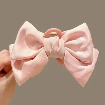 Ozdoba do vlasů Elegantní mašle do vlasů s dvojitou sponou | dámská ozdoba - růžový