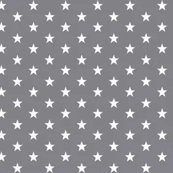 Pro Háčkování Popelín bílé hvězdičky na šedé