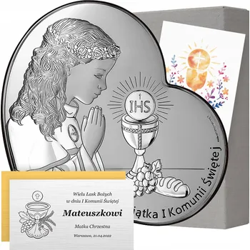 Obraz STŘÍBRNÝ OBRAZ NA PAMÁTKU PRVNÍHO SVATÉHO PŘIJÍMÁNÍ S GRAVÍROVÁNÍM