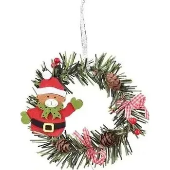 Věnec Vánoční věnec | vánoční dekorace na dveře, průměr 15 cm - D