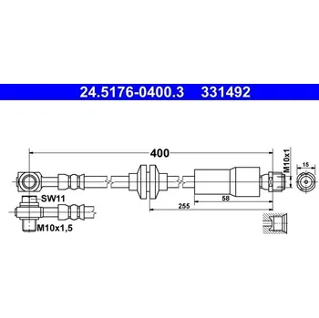 Brzdová hadice Brzdová hadice ATE 24.5176-0400.3