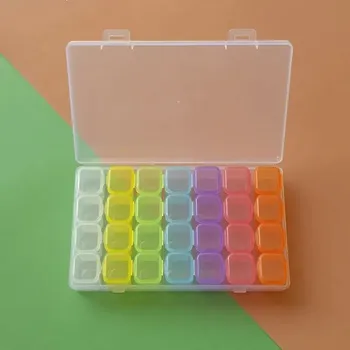 Úložný box Úložný box s víkem s 28 přihrádkami | Plastový organizér - Vícebarevná