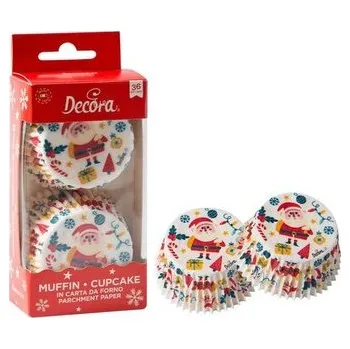 Vánoční dekorace Košičky na cupcakes vánoční, 50x32 mm 36ks - Decora