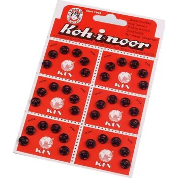 Kovové patentky / stiskací knoflíky vel. 1 a 2, barva 1 (Ø8,5 mm) černá