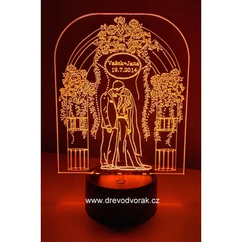 Lampička Led lampička LÁSKA A SVATBA Varianta: VLASTNÍ MOTIV