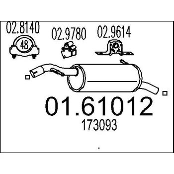 Tlumič výfuku Zadní tlumič výfuku MTS 01.61012