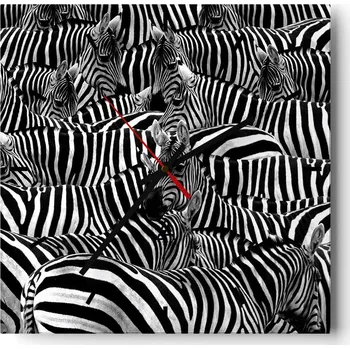 Hodiny Velké nástěnné hodiny 40x40 cm Zvířata Skleněné tiché hodiny