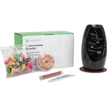 Aroma difuzér Keramický kadidlo "WATERFALL" Barva: Černá