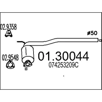 Tlumič výfuku Přední tlumič výfuku MTS 01.30044