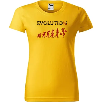 Dámské oblečení DOBRÝ TRIKO Dámské tričko Evoluce ženy Barva: Žlutá, Velikost: XL