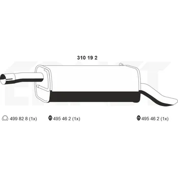 Tlumič výfuku Zadní tlumič výfuku ERNST 310192