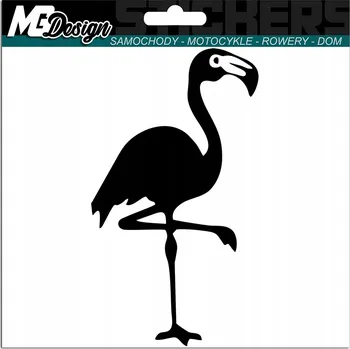 Samolepicí dekorace na vozidlo NÁLEPKA na auto PLAMEŇÁK PTÁK FLAMINGO 15x8,5 cm