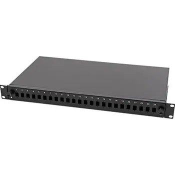 Racková skříň 19'' optická vana,výsuvná,1U, 24x SC (simplex) / LC (duplex), černá