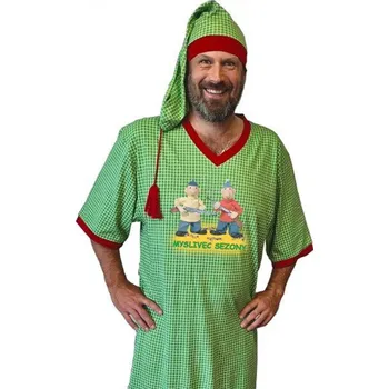 Pánská noční košile Noční košile Pat a Mat zelená - velikost M, Pata a Mat Myslivec sezóny