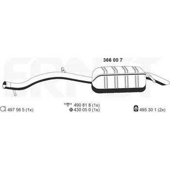 Tlumič výfuku Zadní tlumič výfuku ERNST 366007