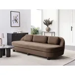 3místná pohovka světle hnědá polyesterová látka čalounění dřevěné nohy s polštáři moderní styl Beliani