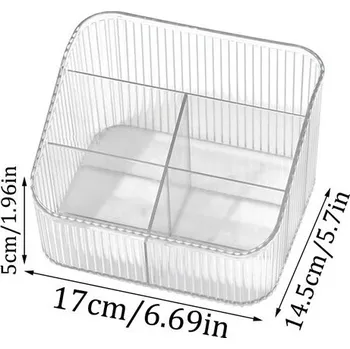 Úložný box Průhledný úložný box na kosmetiku s víkem | kosmetický organizér - M