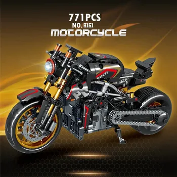 ostatní stavebnice Technická stavebnice motorky pro děti a dospělé | styl lego - červená