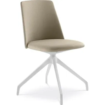 Jídelní židle Otočná židle MELODY CHAIR 361,F90-WH (4-ramenný nylonový bílý kříž, kluzáky)
