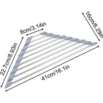 Odkapávač na nádobí Nerezový skládací odkapávač do dřezu | kuchyňské pomůcky - ŠEDÁ