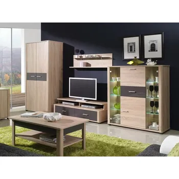 Obývací stěna Nábytek Dill I, Barva: sonoma / grafit lesk, Osvětlení: osvětlení LED MIRJAN 5902928035520