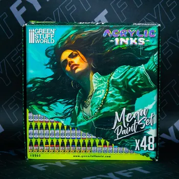 Speciální výtvarná barva Mega Paint Set - Acrylic Inks (Green Stuff World)