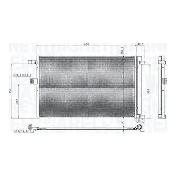 Výparník klimatizace Kondenzátor, klimatizace MAGNETI MARELLI 350203104900
