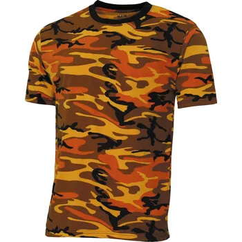 Pánské tričko MFH Tričko US Streetstyle s krátkým rukávem, orange-camo Velikost: L