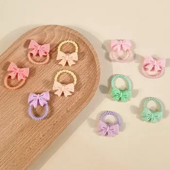 Hravé gumičky do vlasů pro děti | vlasové doplňky 10 ks - mřížkový motýlek